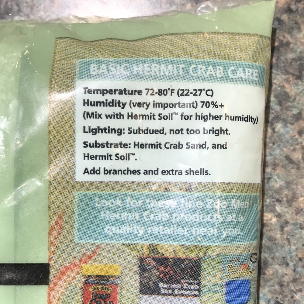Hermit Crab Sand Zoo Med 2 lbs green.  All natural calcium carbonate substrate - Picture 7 of 8